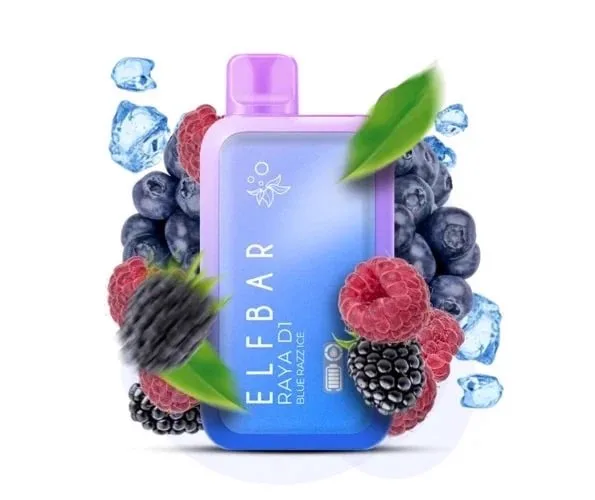 Elf Bar Raya D3 Blue Razz Ice Mint – 25000 — buy Elf Bar disposable vapes online in Delhi NCR